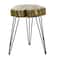 26" Polystone & Metal Modern Accent Table